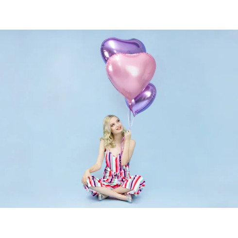Folijski balon srce 61 cm svetlo rožnat】