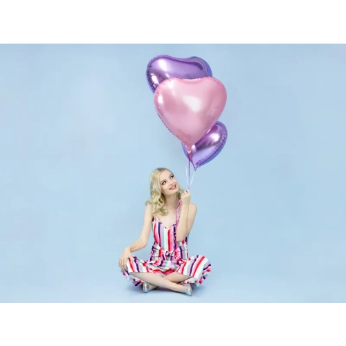 Fóliový balón srdce 61 cm svetloružový