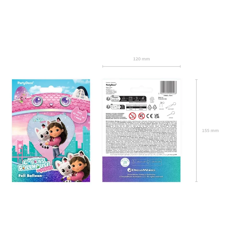 Balon folie inimă Gabby's Dollhouse 35 cm