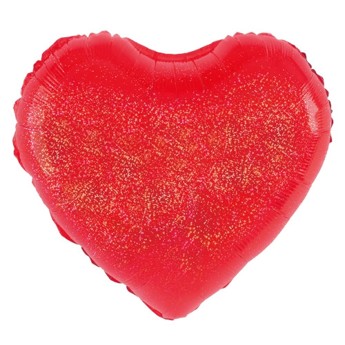 Foliasti balon srce holografski rdeč 45 cm