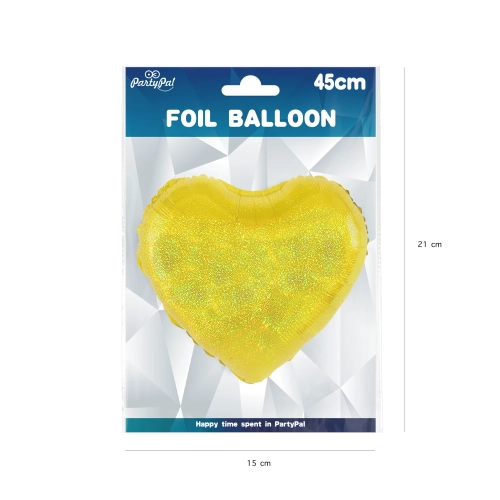 Zlatni holografski balon u obliku srca