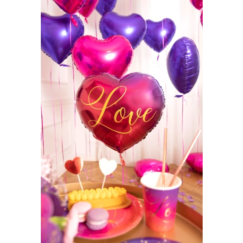 Balon folie inimă Love colorat 45 cm
