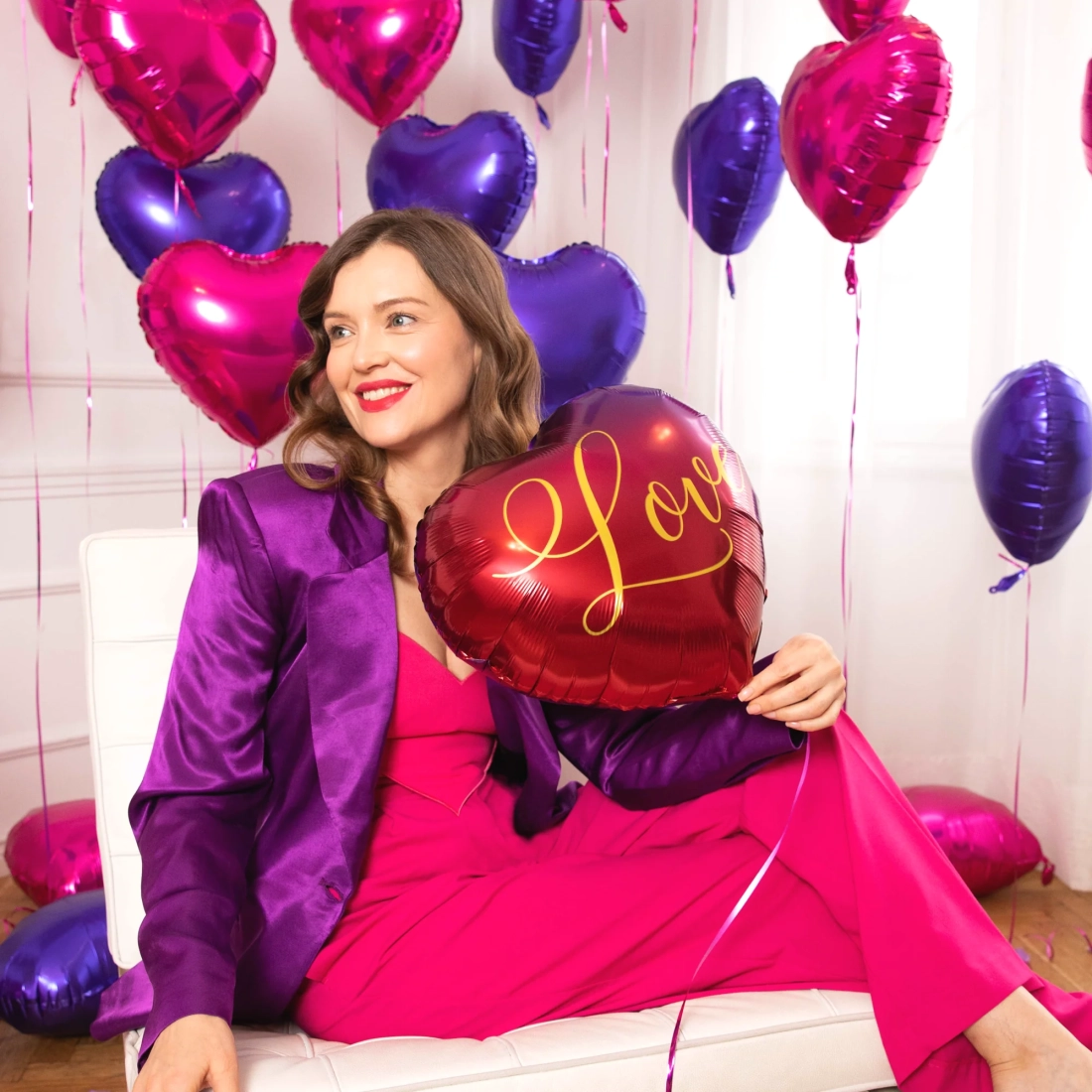 Balon folie inimă Love colorat 45 cm