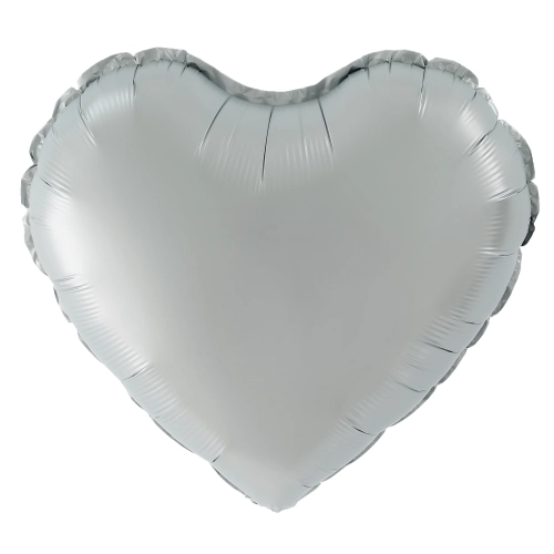 Balon folie inimă mat argintiu
