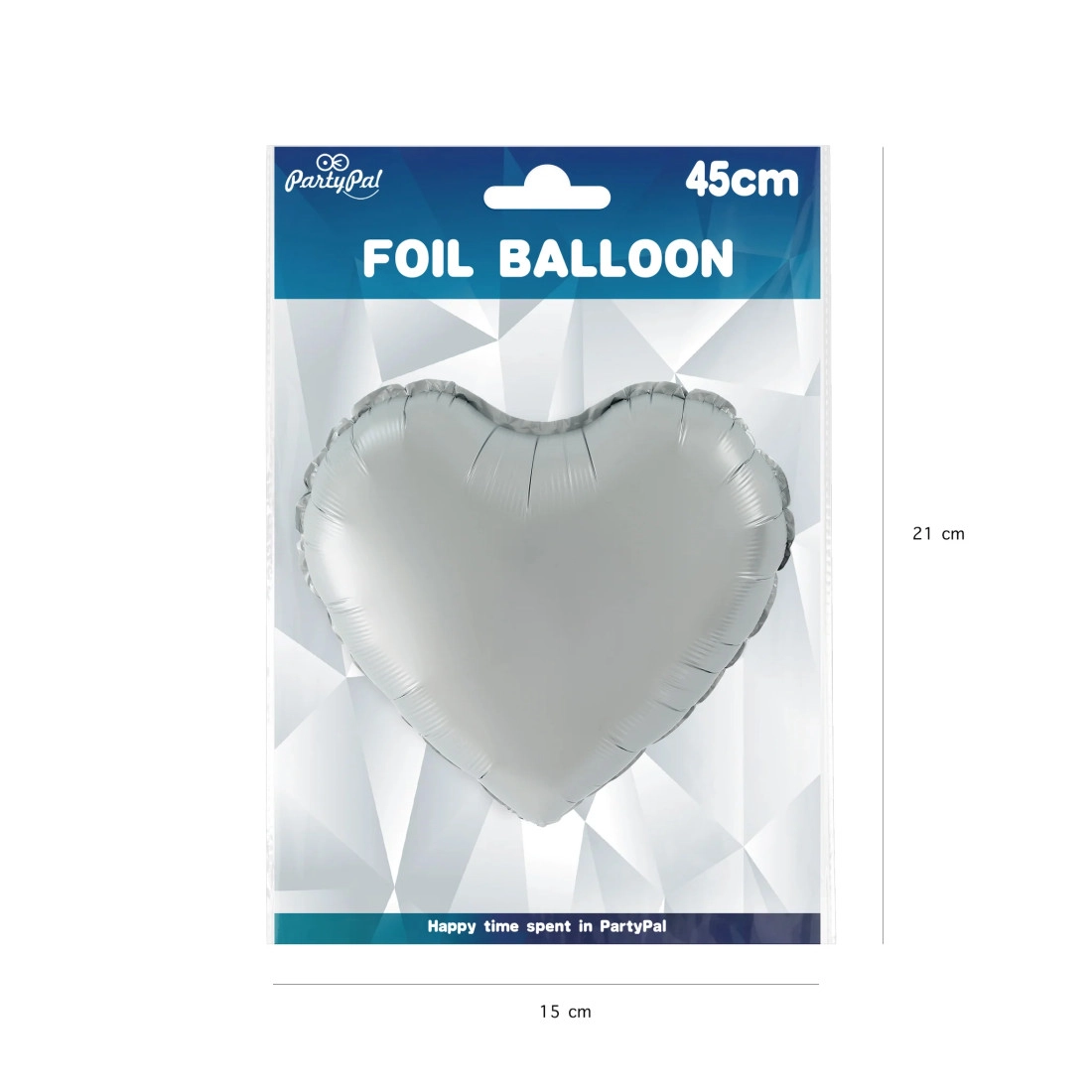 Fóliový balón srdce matný stříbrný