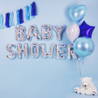 Folijski balon srce, kovinsko svetlo moder, 45 cm