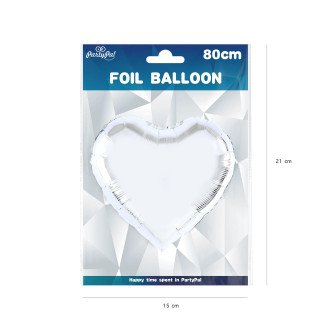 Fóliový balón srdce strieborný 80 cm