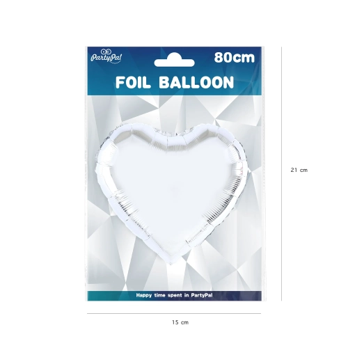 Balon folie în formă de inimă, argintiu, 80 cm