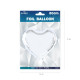 Fóliový balón srdce strieborný 80 cm