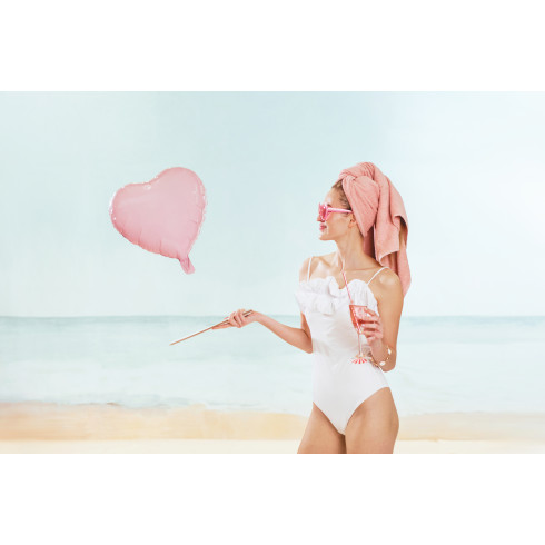 Folijski balon srce svetlo rožnat 45 cm