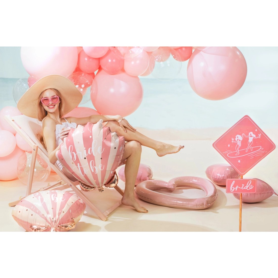 Balon folie inimă roz deschis 45 cm