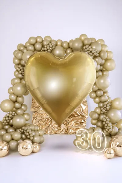 Fóliový balón srdce XXL 136×129 cm zlatý na nafukovanie vzduchom