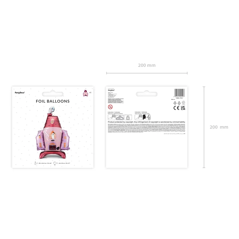 Balon din folie Casă bântuită, roz, 89,5 x 116,5 cm, pentru Halloween