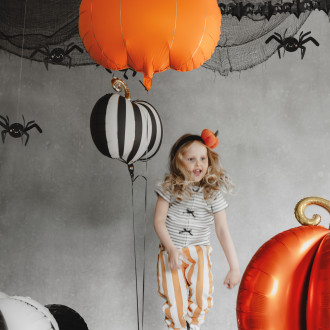 Folijski balon Buča oranžna 62x59 cm s bleščečim pecljem