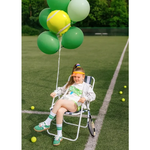 Balon folie minge de tenis 35 cm – galben, pentru aer și heliu