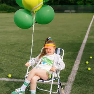 Folijski balon teniška žoga 35 cm – rumen, za zrak in helij