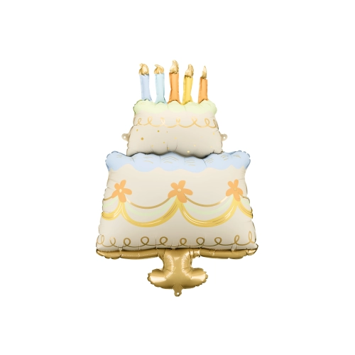 Foli balon torta s obojenim svijećama, 62 x 104 cm, mix boja