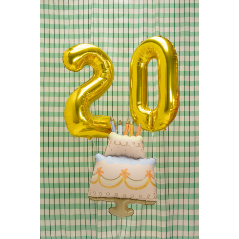 Foli balon torta s obojenim svijećama, 62 x 104 cm, mix boja