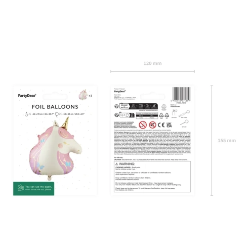 Foli balon jednorog kremasto ružičasti