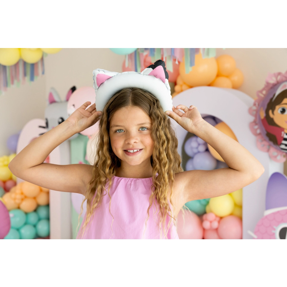 Balon din folie cu urechi de pisică, 21x21 cm, asortat (6 buc.)