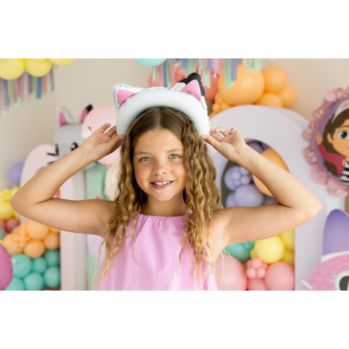 Macskafüles fólia lufi fejdísz, 21x21 cm, vegyes színek (6 db/csomag)