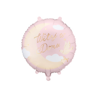 Fóliový balón Welcome Home ružový 35x35 cm na vzduch aj hélium