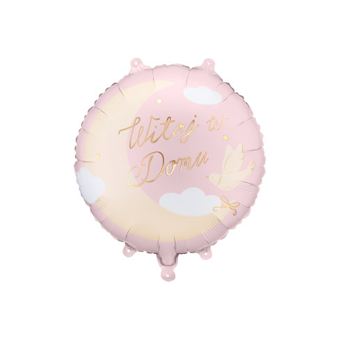 Foliový balónek Welcome Home růžový 35×35 cm na vzduch i helium