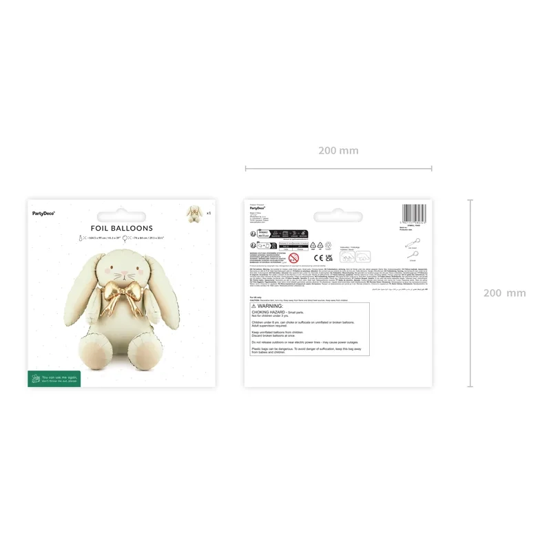 Palloncino in alluminio coniglietto rosa crema