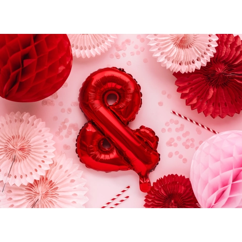 Balon folie semn & roșu 35 cm
