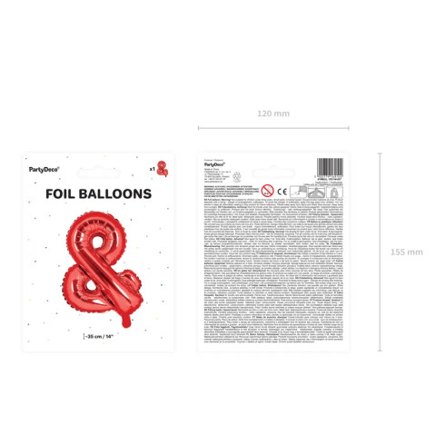 Fóliový balón znak & červený 35 cm