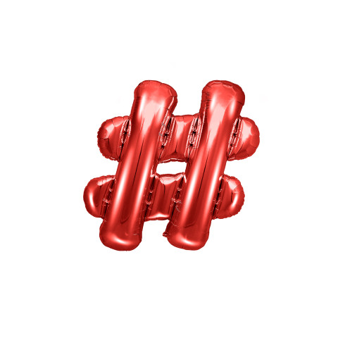 Fóliový balón znak # červený na oslavu