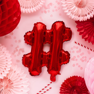Fóliový balón znak # červený na oslavu
