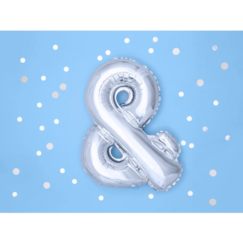 Balon din folie semn & argintiu 35 cm