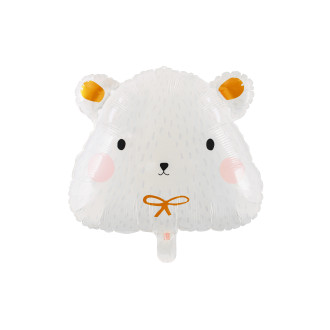 Fóliový balónik biely medveď s farebnou potlačou 51x45 cm