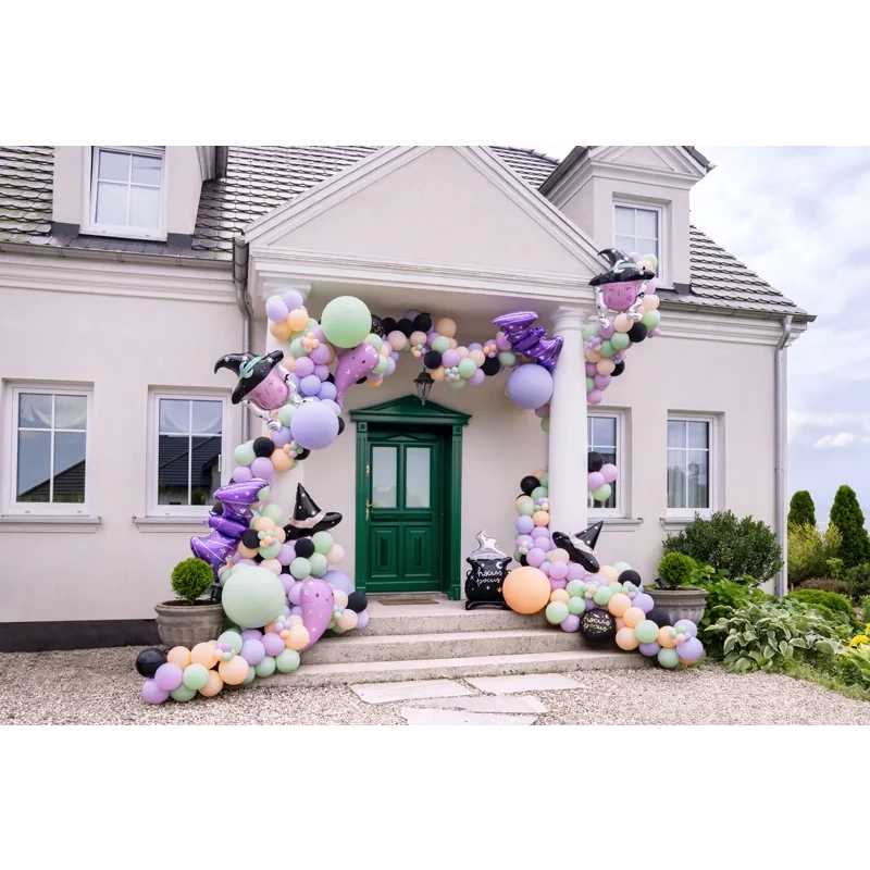 Fólia lufi boszorkánykalap, fekete, 66,5×57,5 cm, csillagokkal