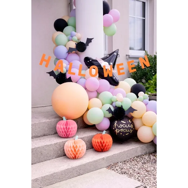 Fólia lufi boszorkánykalap, fekete, 66,5×57,5 cm, csillagokkal