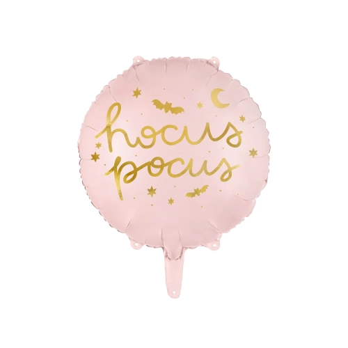 Balon folie Hocus Pocus roz 45 cm cu imprimeu auriu