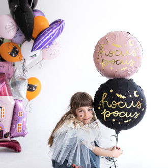 Folijski balon Hocus Pocus rožnat 45 cm z zlatim potiskom