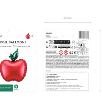 Folijski balon rdeče jabolko 57x69 cm – dekoracija za zabavo