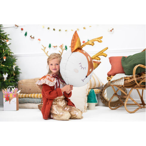 Folijski balon Jelen 73x64 cm – zlati, za helij in zrak