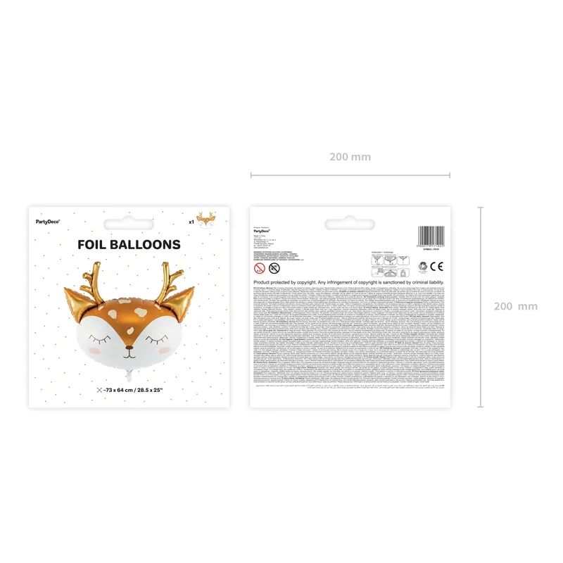 Balon folie Căprioară 73x64 cm – auriu, pentru heliu și aer