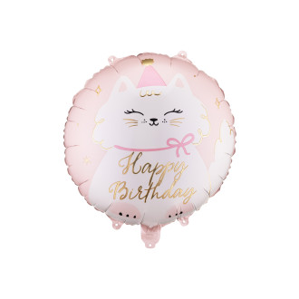 Fóliový balónik Kitty s nápisom Happy Birthday, 35×35 cm