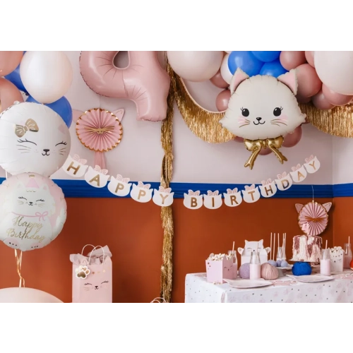 Foli balon Kitty s natpisom Happy Birthday, 35 × 35 cm
