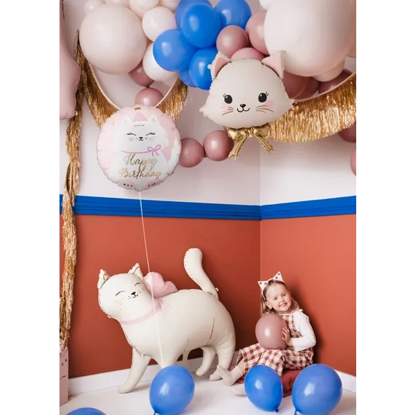 Balon folie Kitty cu inscripția Happy Birthday, 35×35 cm