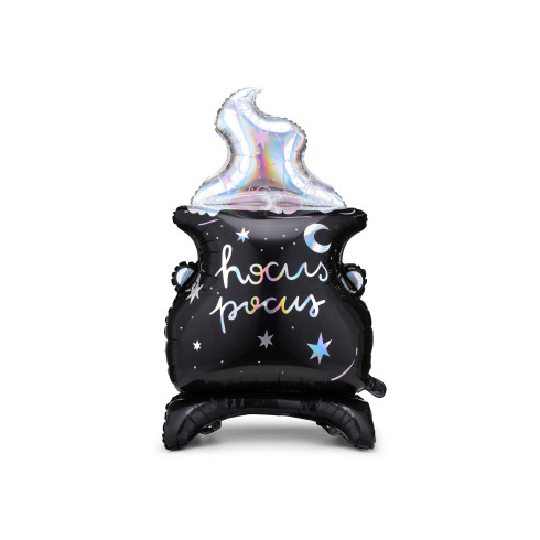 Fólia lufi boszorkányüst Hocus Pocus, fekete, 64,5×109,5 cm, Halloweenre