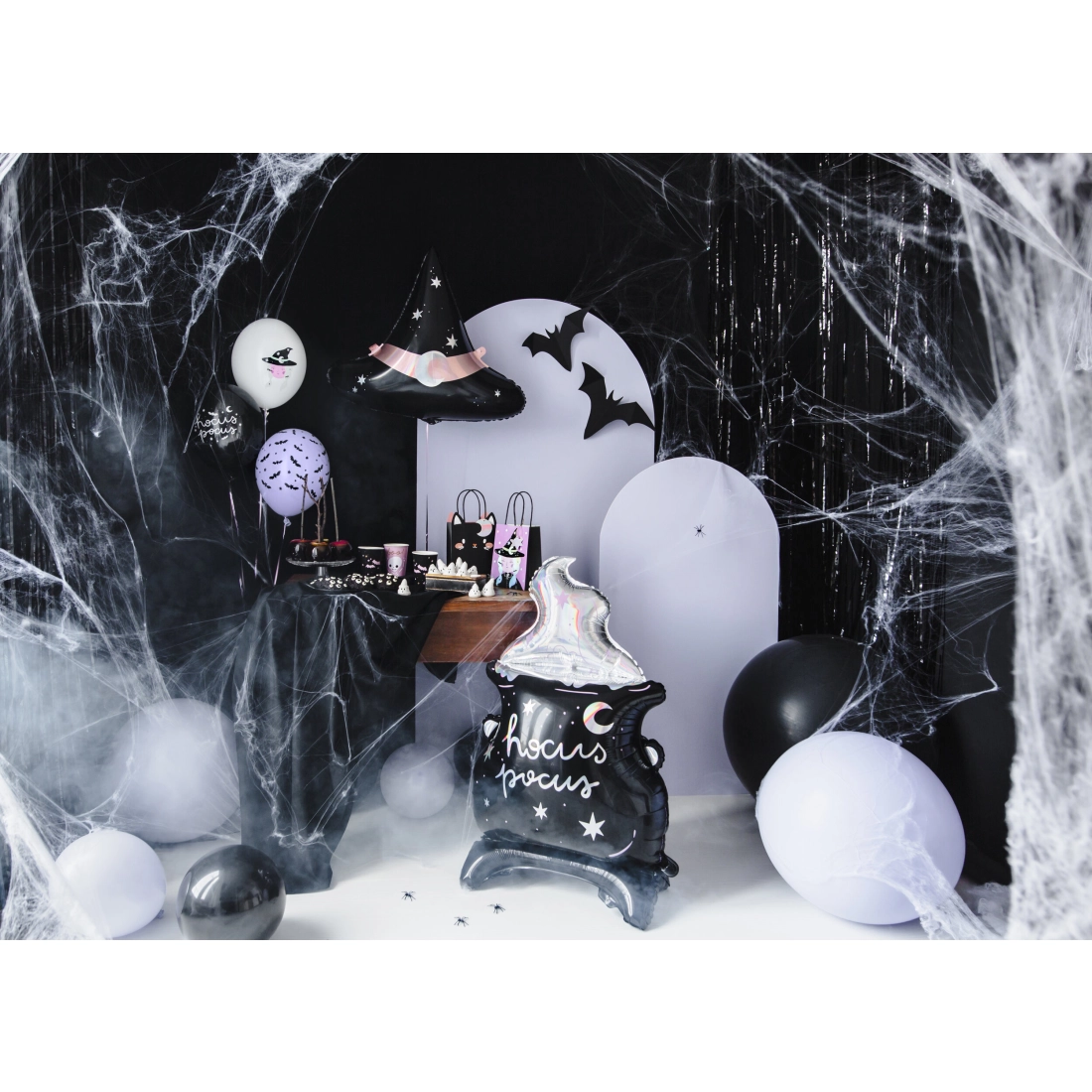 Balon folie cazan Hocus Pocus, negru, 64,5x109,5 cm, pentru Halloween