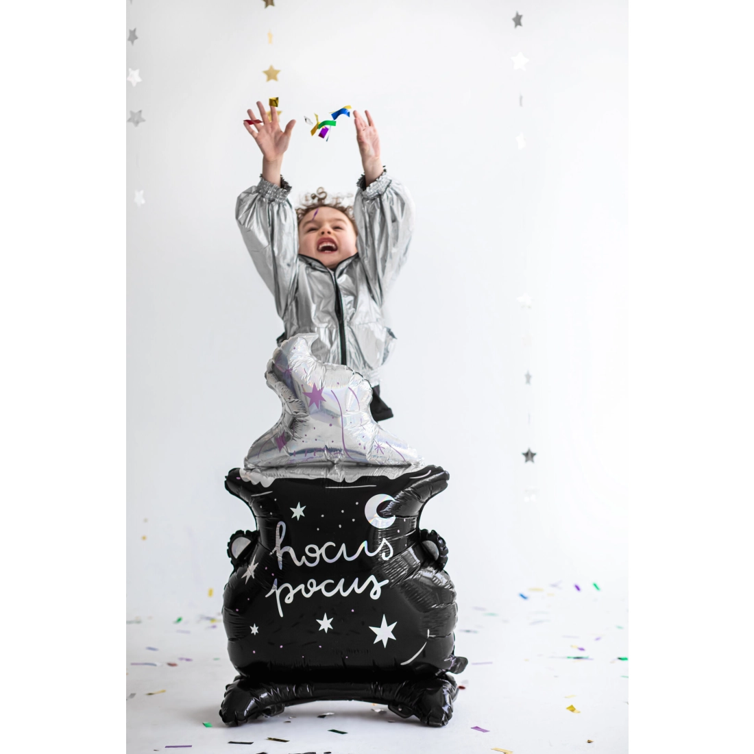 Balon folie cazan Hocus Pocus, negru, 64,5x109,5 cm, pentru Halloween