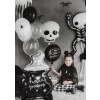 Balon din folie, craniu crem-negru, 36x41 cm, pentru Halloween