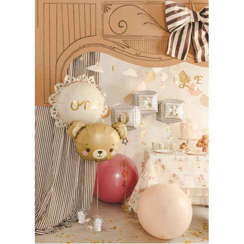Fóliový balónik medvedík 56×40 cm, béžovo‑hnedý