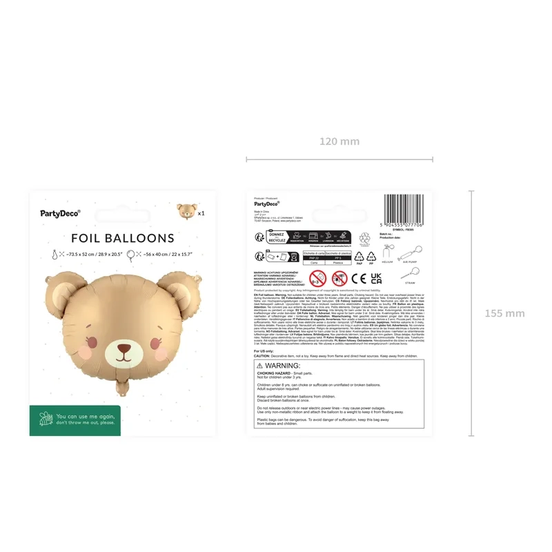 Fólia lufi maci 56×40 cm, bézs‑barna